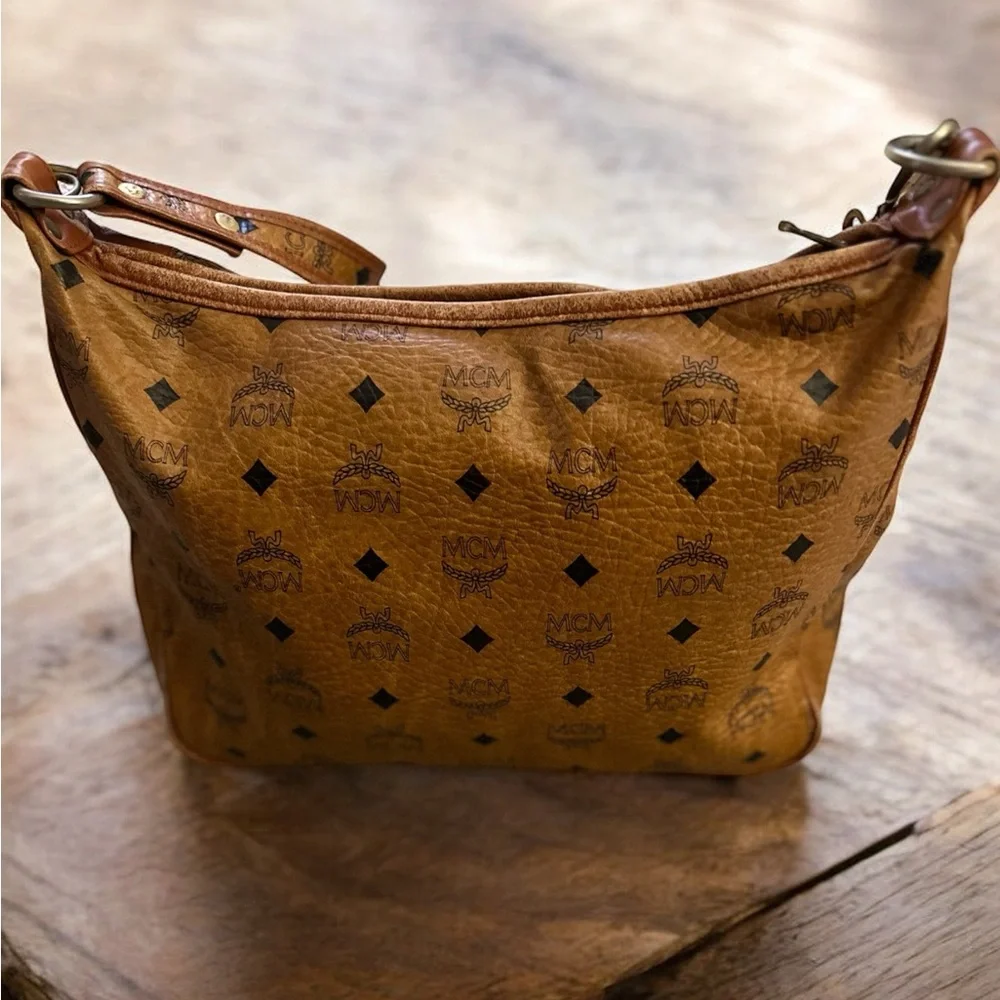 MCM vintage cognac hobo crossbody